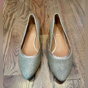 Jack Rogers Gold Glitter Caroline Flats
